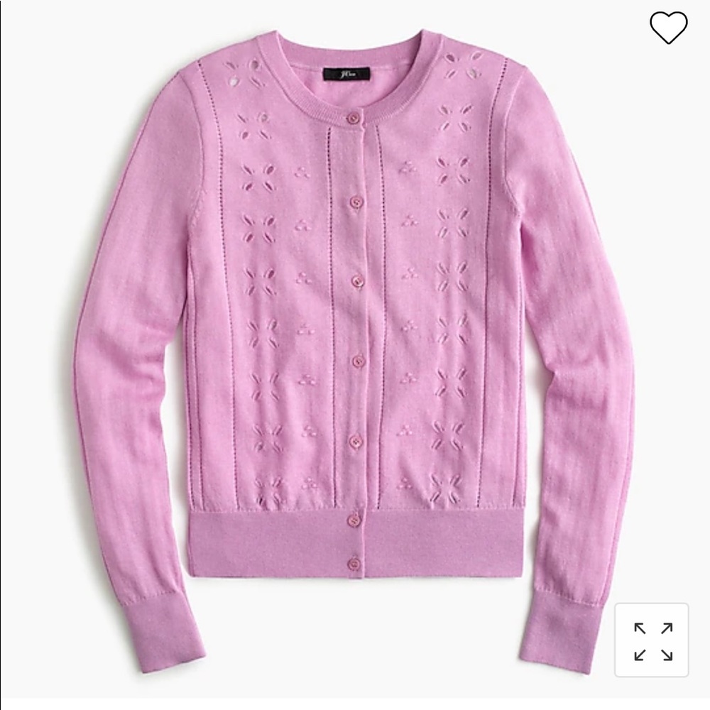 JCREW Jackie Cardigan with Eyelet Cutouts